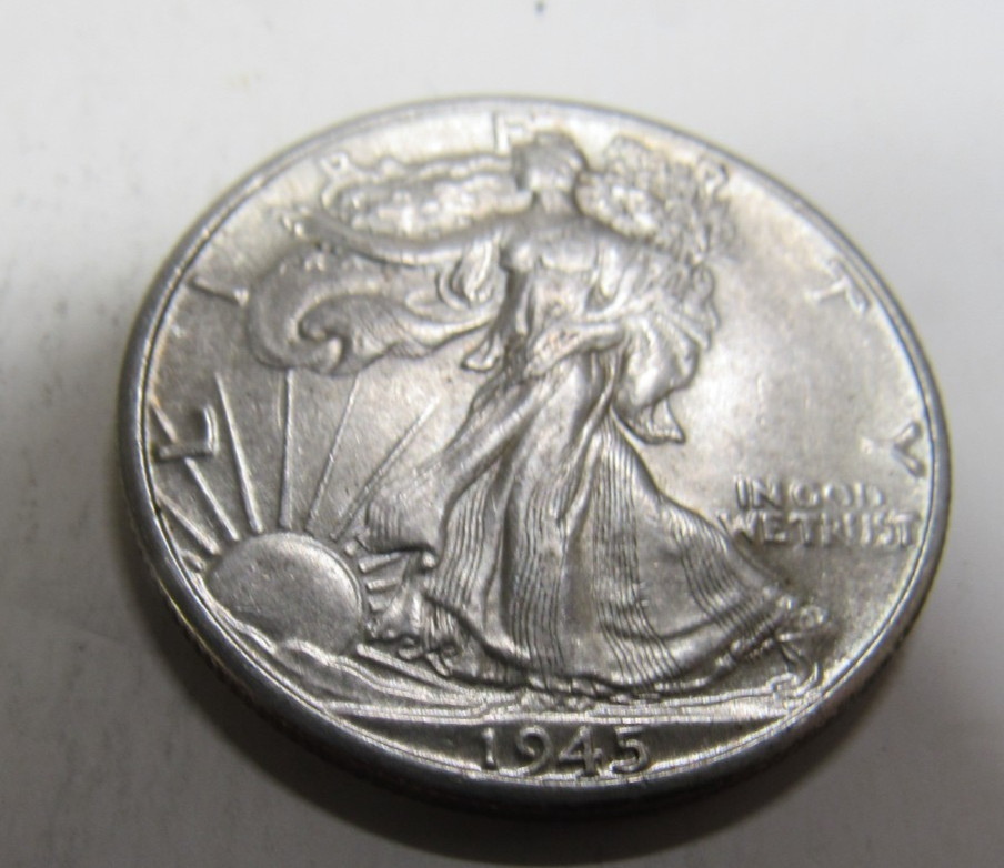 UNITED STATES 1945 - D WALKING LIBERTY HALF DOLLAR AU CONDITION *