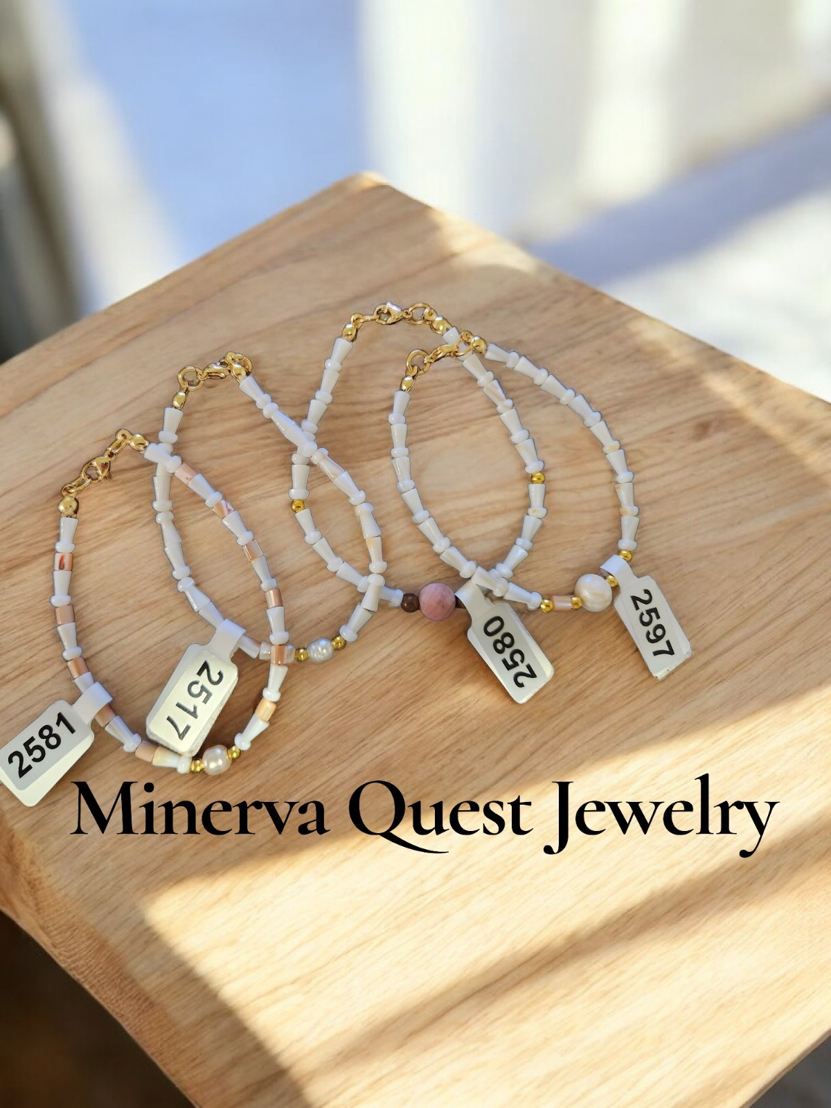 Mushroom Shell And Mother Of Pearl And Pearl Artisan Bracelet. Handmade. #2581