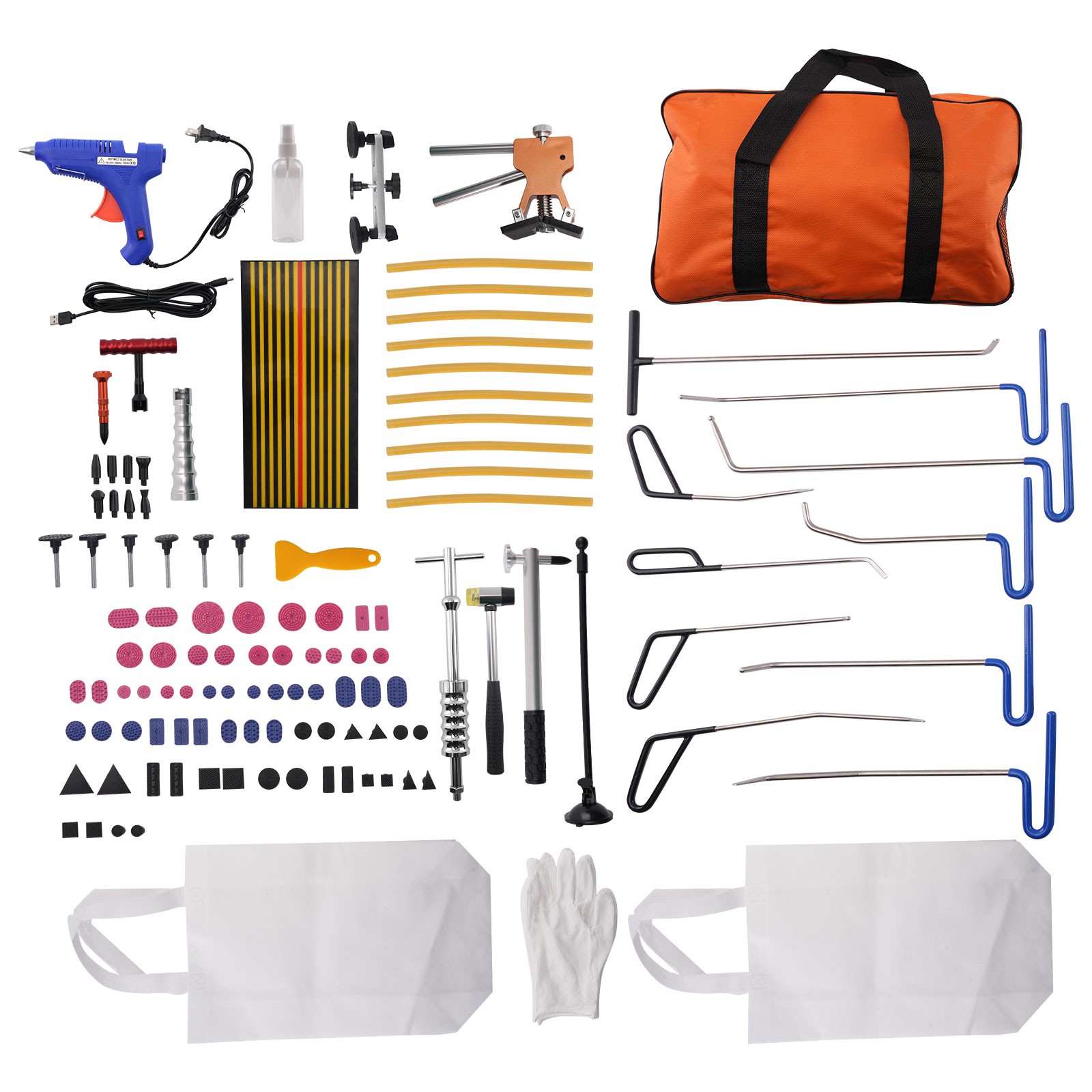 89pcs Dent Repair Set Paintless Removal Bridge Puller Rods LED Board