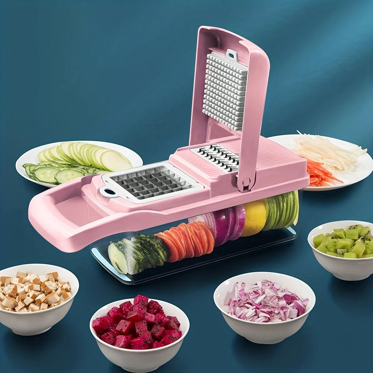 16pcs/1set Multifunctional Vegetable Chopper Onion Chopper Handle Food Grate Foo