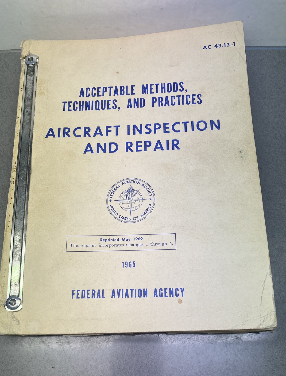 1965 Aircraft Inspection and Repair Acceptable Techniques Vintage Airplane Book