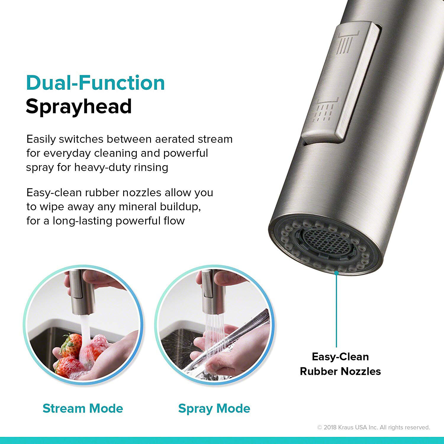 Automatic Touch Sensor Kitchen Faucet Sink Pull Out Sprayer Brushed Nickel Tap
