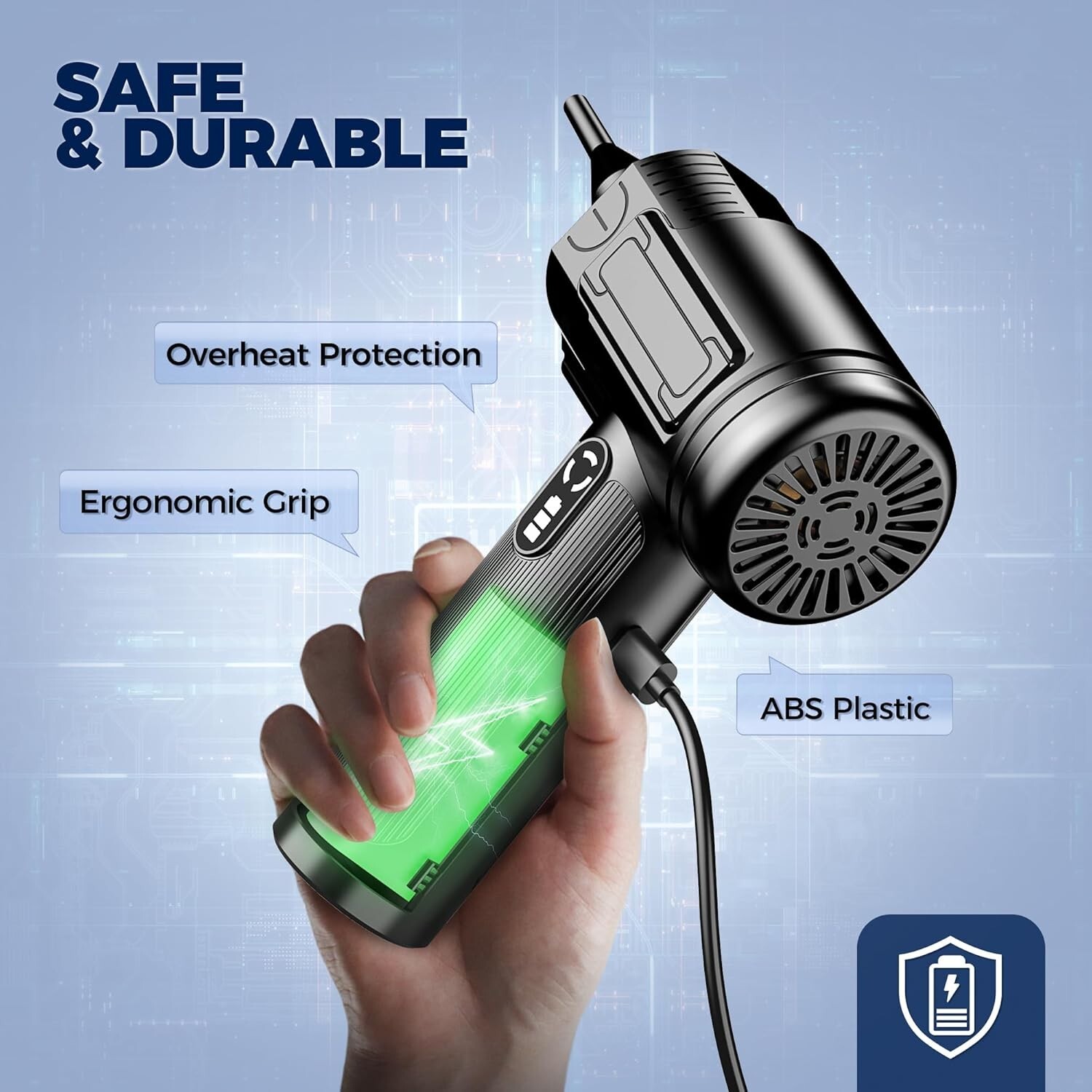 Sakerplus Portable Dust Cleaner,Compressed Air Duster with Adjustable Speed,2025