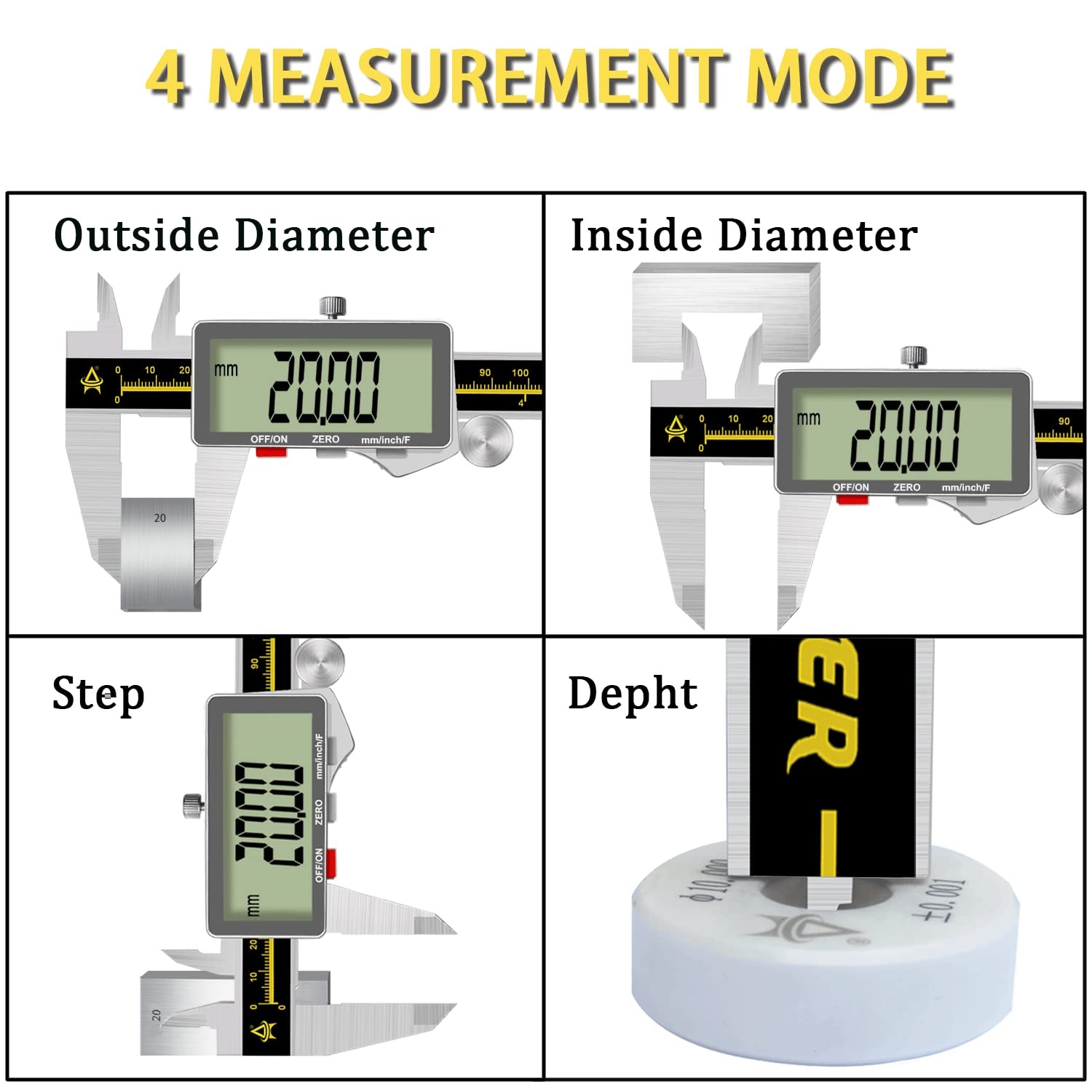 Digital Caliper,0-6" Vernier Calipers Measuring Tool-Electronic Micrometer wi...