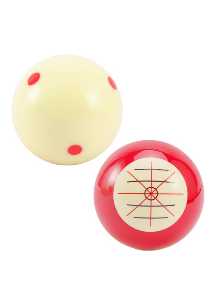 2 PCS Professional Billiard Training Pool Cue Ball 2.25 Inch Red White