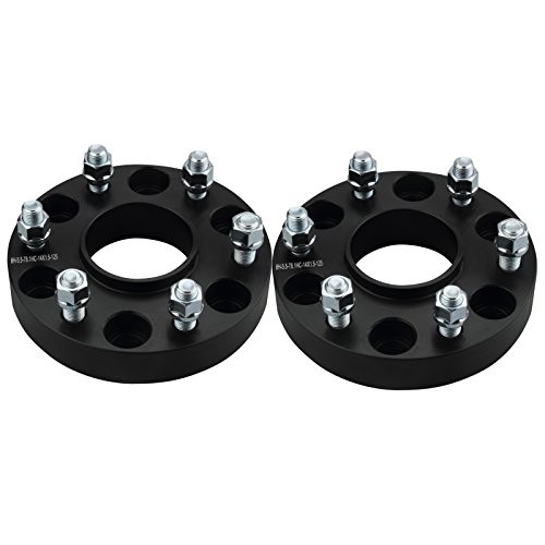 2PC Black 6x5.5 Hubcentric Wheel Spacers 1.25 Inch with 14x1.5 1.25 Inch-2 PCS