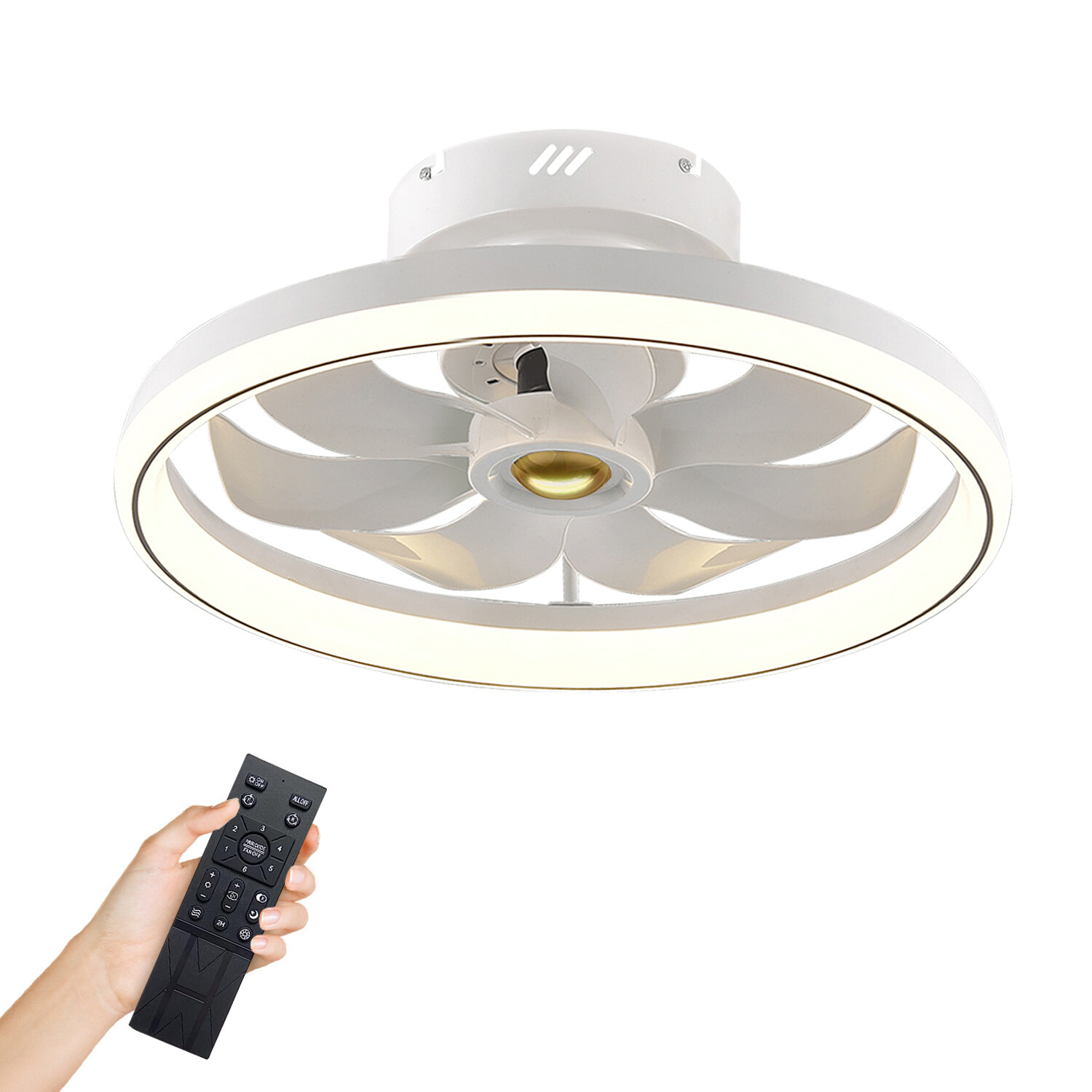 20" Ceiling Fans w/ Remote Light Dimmable Low Profile Ceiling Fan Light for Home