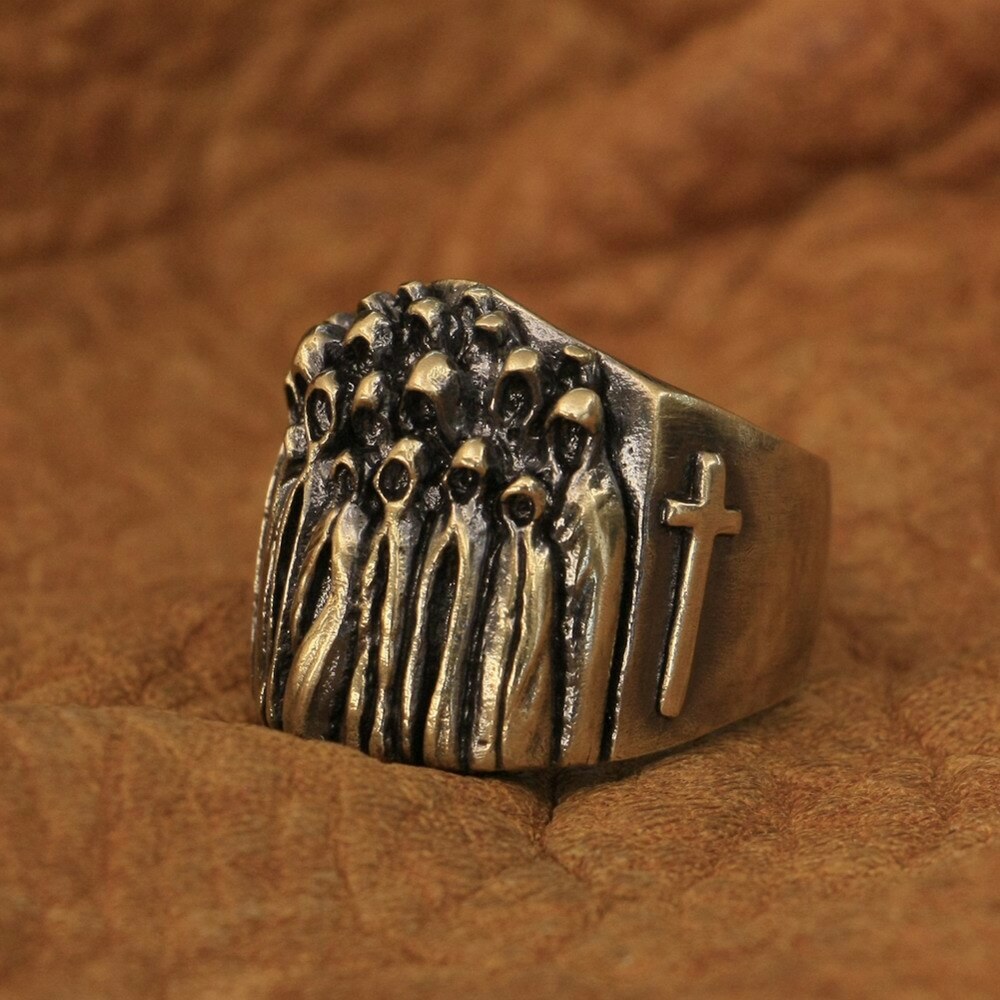 Brass Ghost Nothingness World Rings Biker Punk Jewelry BR273D US Size 7~15