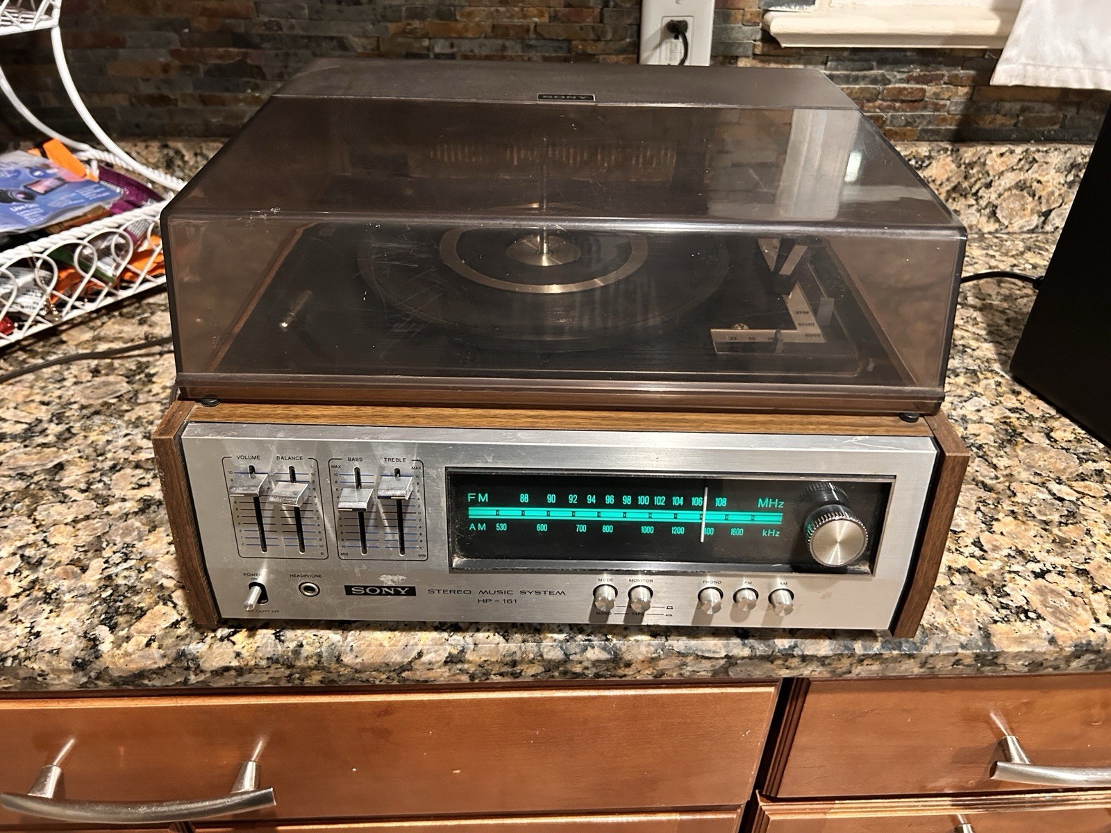 Vintage Sony Stereo Music System Turntable Am/fm Radio Wood-grain READ VIDEO