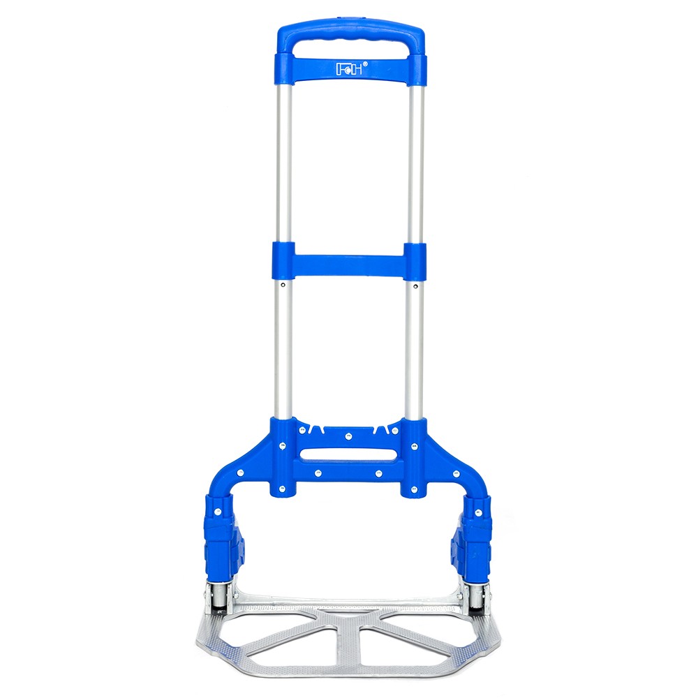 Portable Foldable Telescopic Trolley Luggage Cart Blue