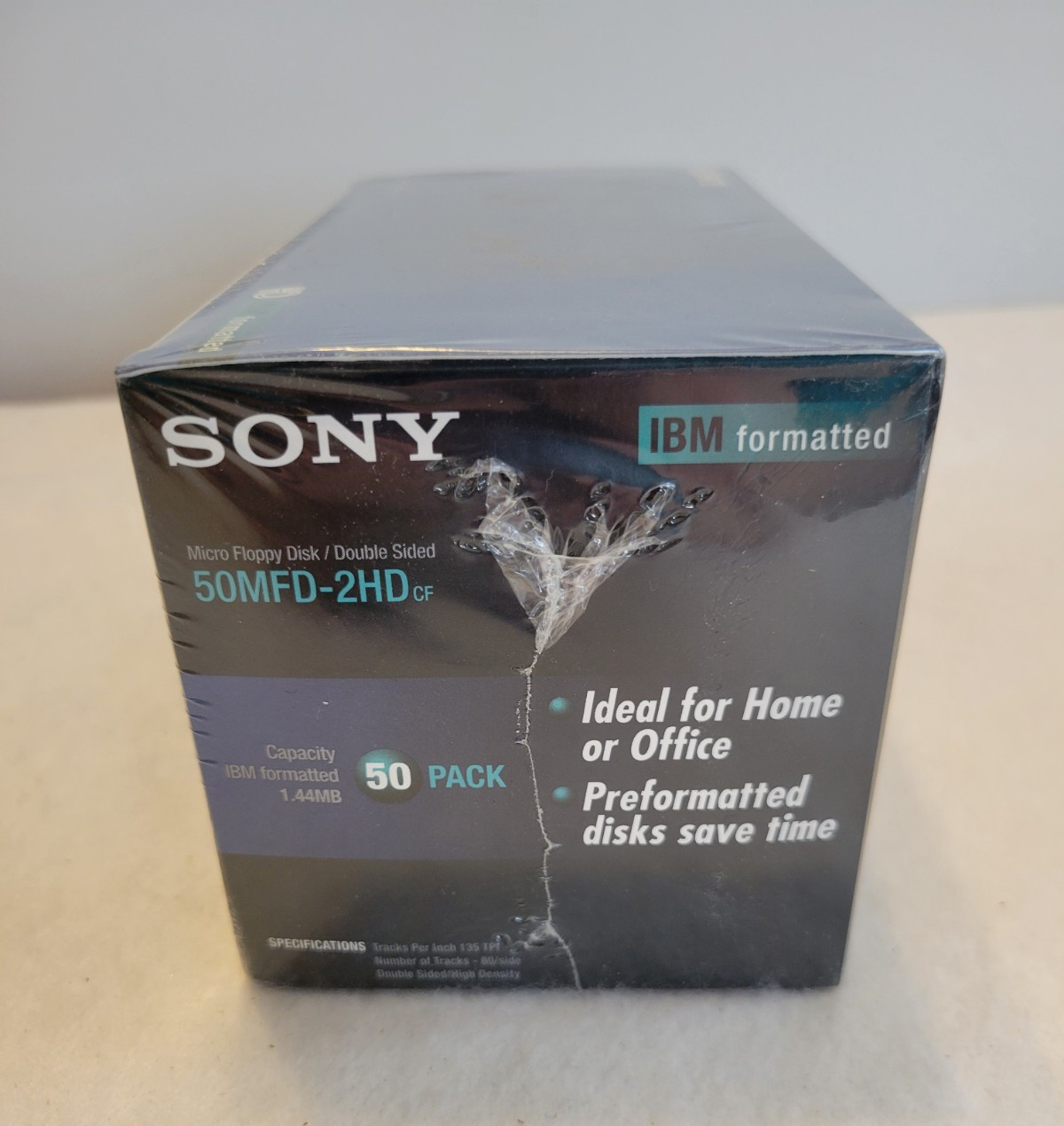 NEW SONY 50MFD 2HD Double Sided 3.5" Diskettes IBM Formatted 50 pack SEALED