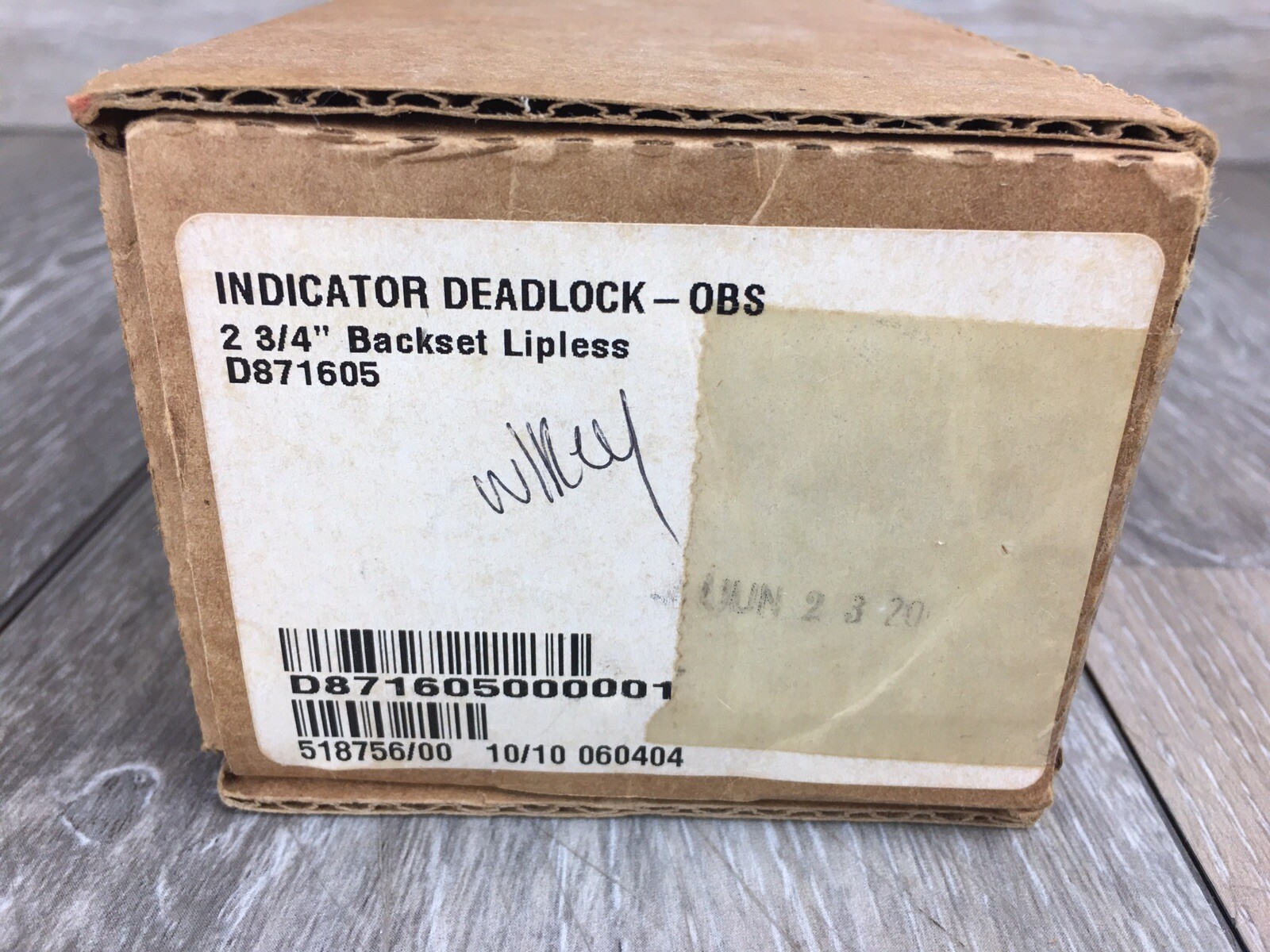 Falcon Indicator Deadlock W/ Key 2 3/4” Backset Lipless D87 1605 NOS