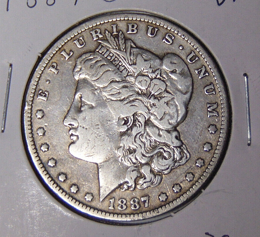 1887-O Morgan Silver Dollar VF Lightly Cleaned New Orleans Coin (61624)