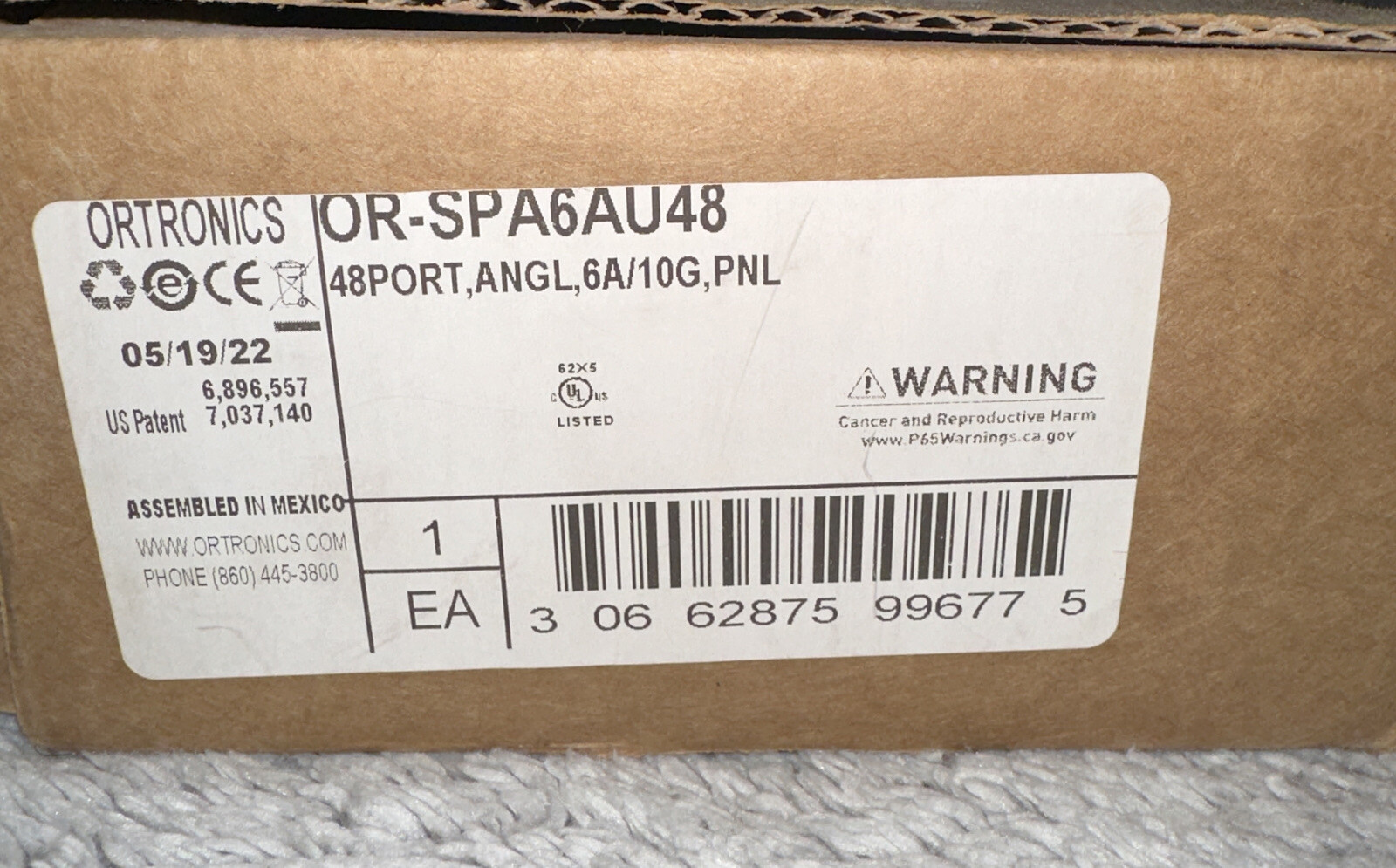 Ortronics CAT6A Angled 48 Port Patch Panel (OR-SPA6AU48)