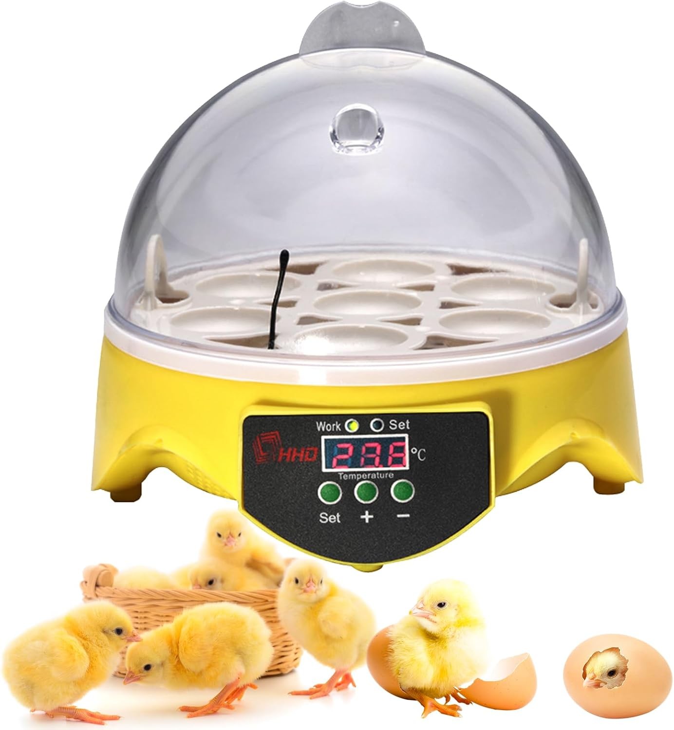 Mini Incubator Manual Temperature Control 360° View 7 Egg Poultry Incubator