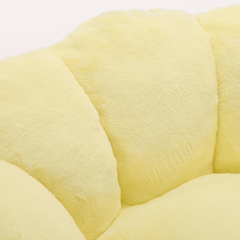 Yellow Lotus Compression Sofa Bean Bag Pull Ring Portable Living Room Bedroom