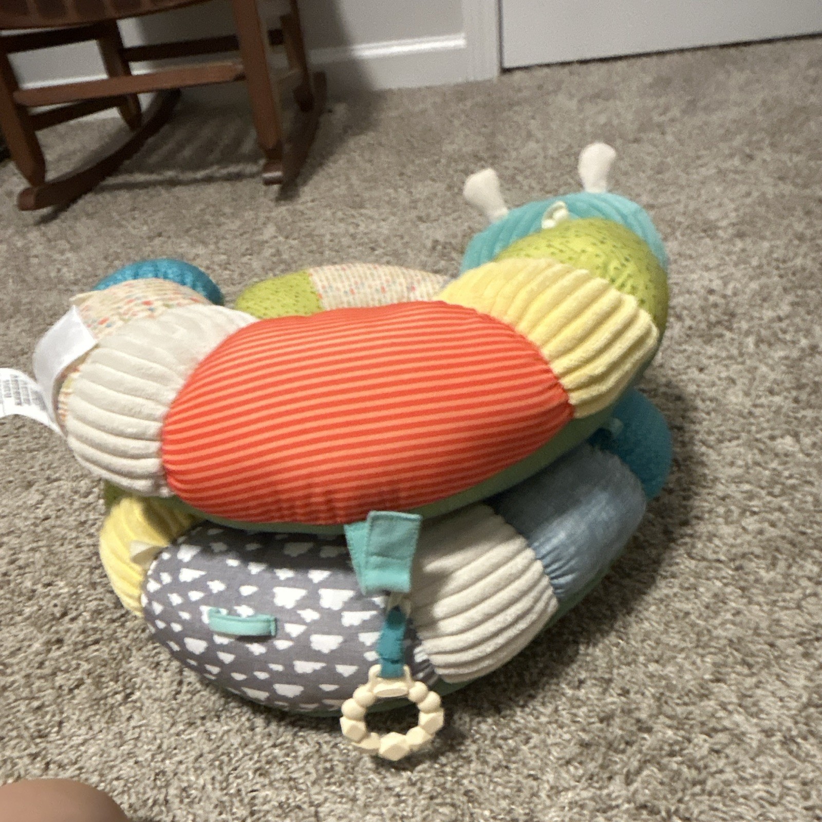 Portable Multicolor Plush Infant Sit-Up Support Seat with Headrest