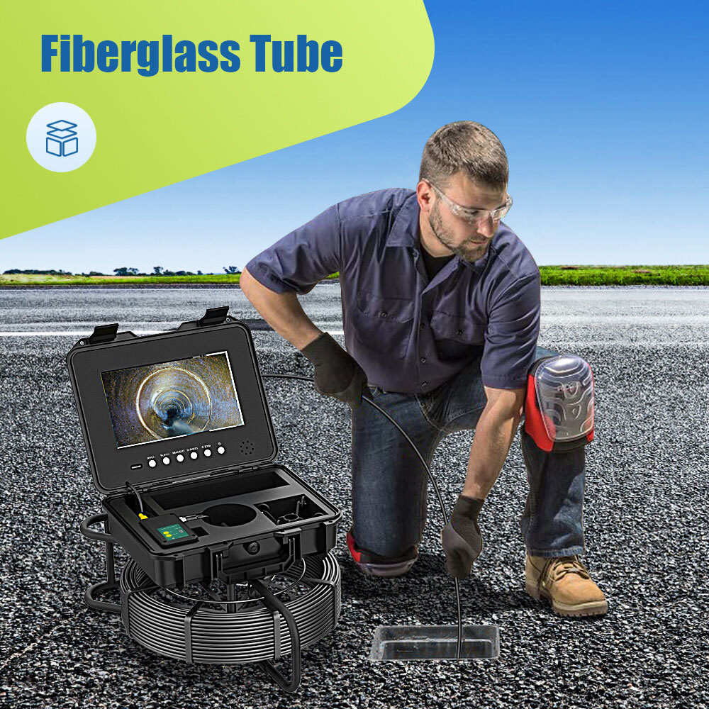 10.1" 70M Pipe Inspection Camera with 512HZ Locator Self-leveling Meter Counter