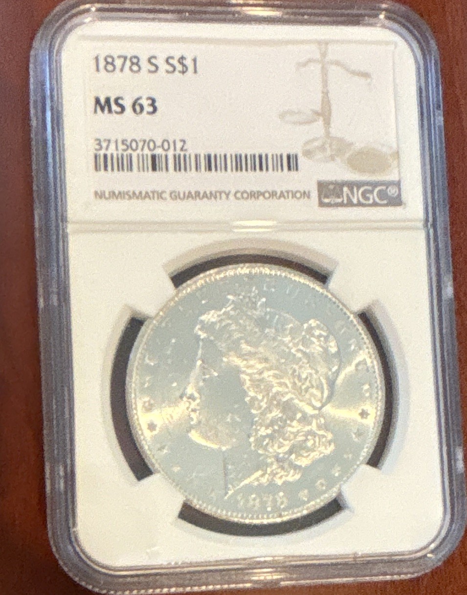 1878-S Morgan Silver $1 NGC MS63 Business Strike San Francisco Cert 3715070-012