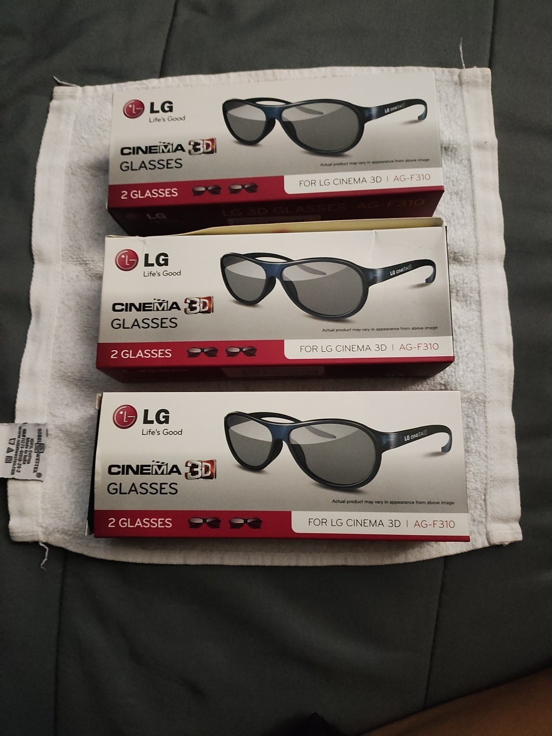 LG 3D glasses NEW 3 Boxes (6 Glasses) Cinema Movie TV Glasses AG-F310