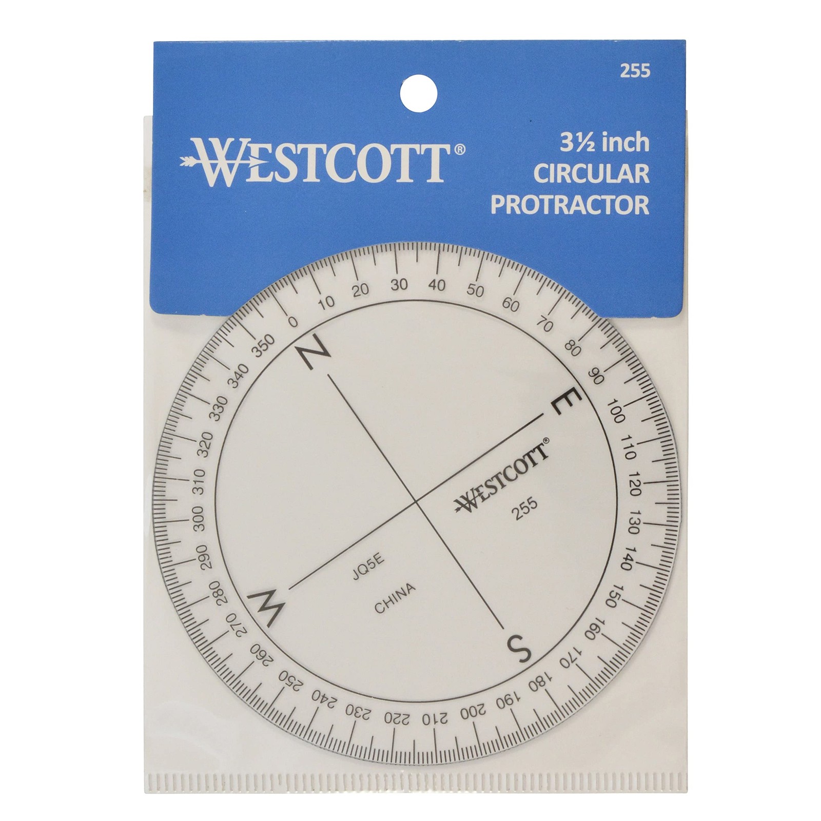 360-Degree Compass Protractor, Crystal Clear Transparent Dial, Calibrated