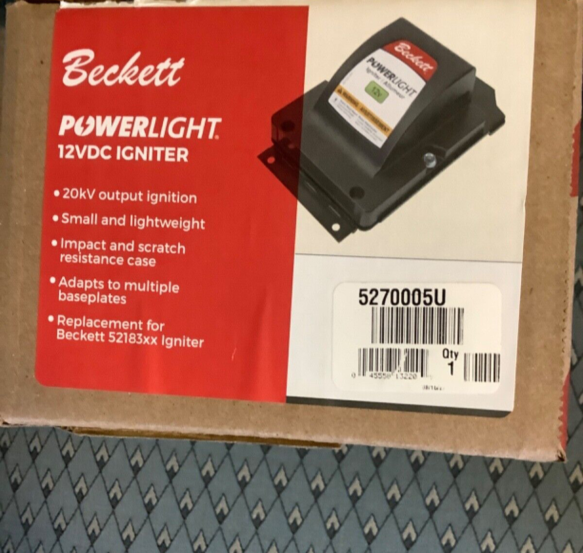 Beckett 5218309U  or 5270005U 12VDC Burner Igniter- Replaces 7435U, 5049
