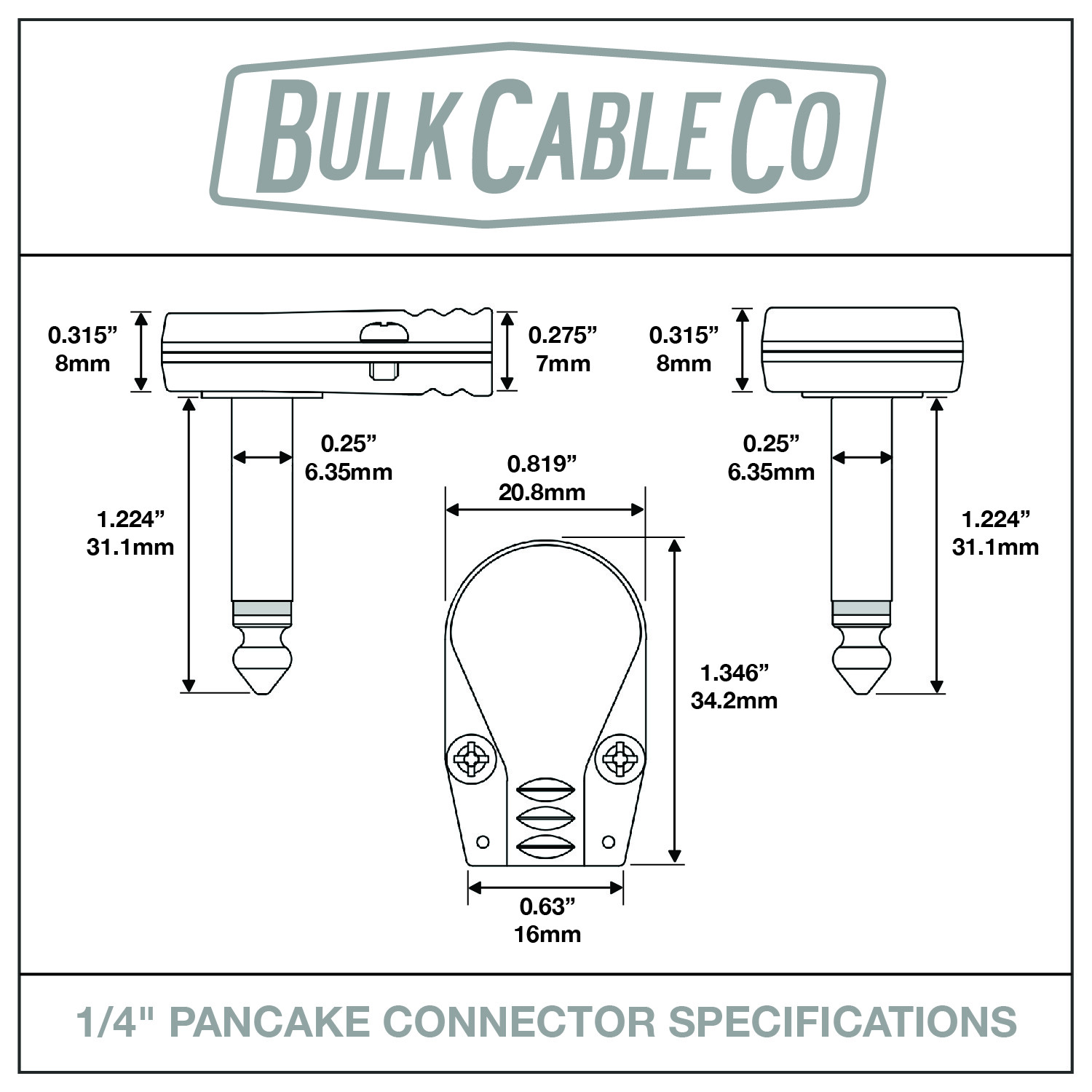 10 Pack - 1/4" Right Angle Pancake Connector Set - Flat Patch Jack - Cable Plug