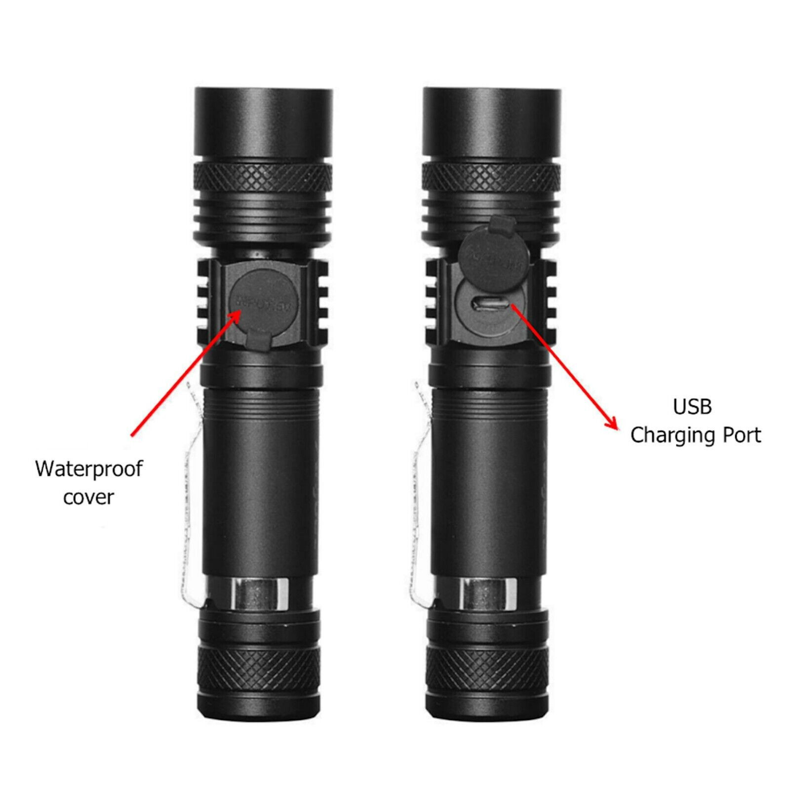 Super Bright LED Tactical Flashlight Zoomable Rechargeable