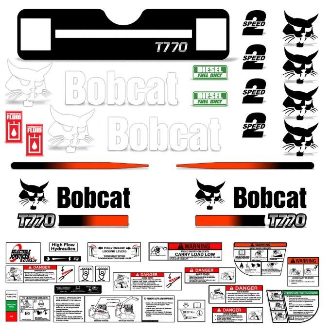 Decal Kit fits Bobcat T770 Track Skid Steer M-1 + Safety & Diesel Stickers USA