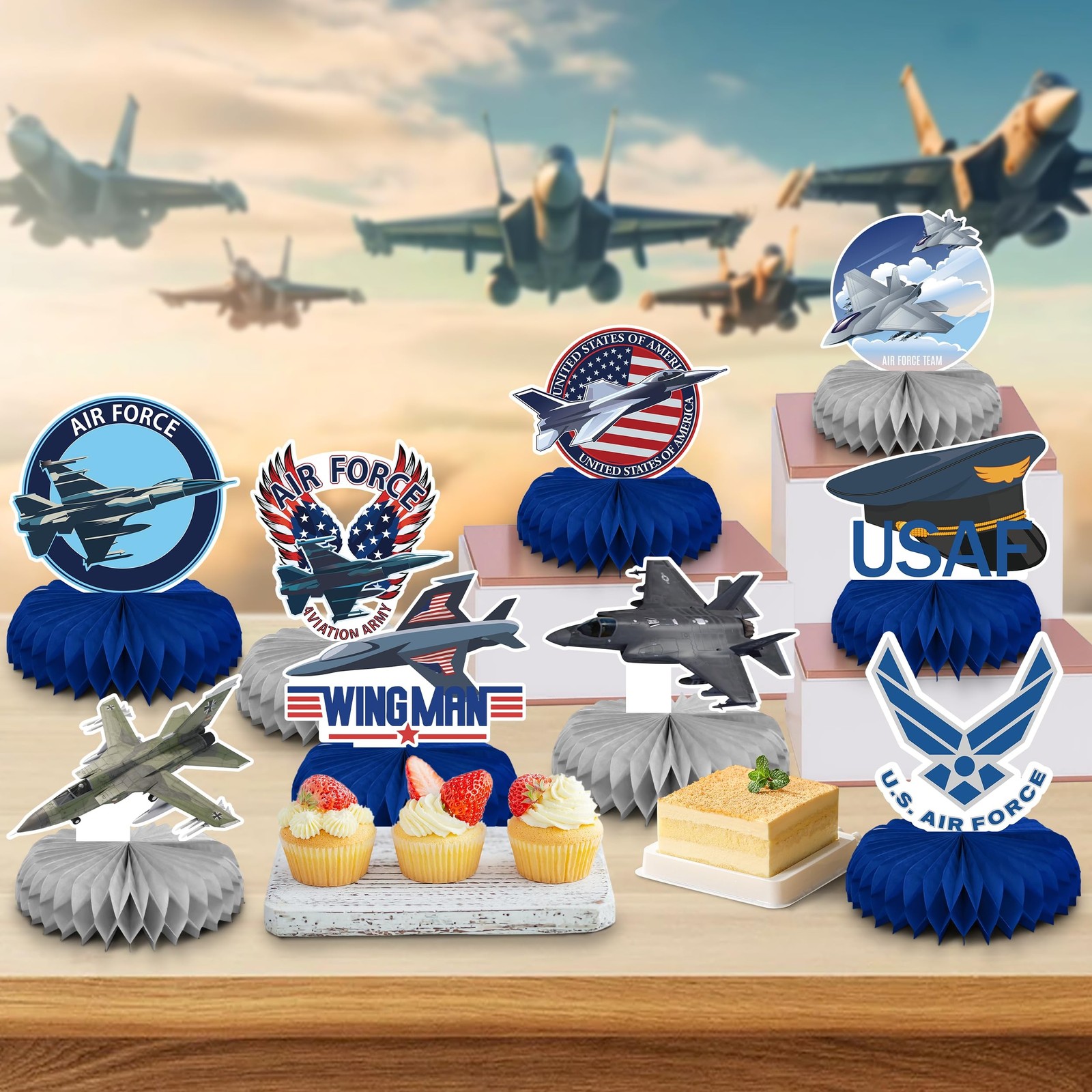 Plane Honeycomb Centerpieces