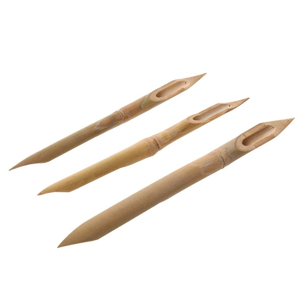 Comiart 3 Pcs Double Head Hard Strong Bamboo Reed Pens Pottery Ceramic Shaping T