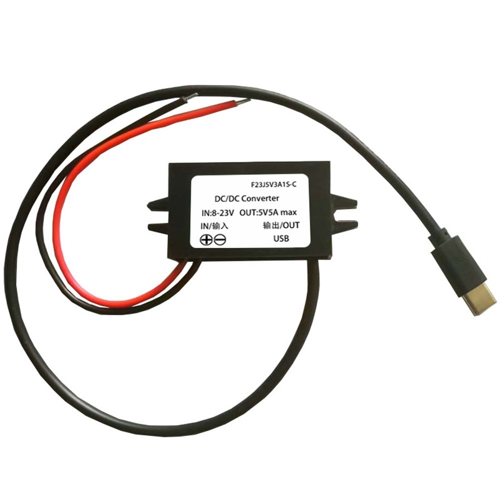 12V/24V to 5V USB C 5A 25W DC Converter Step-down Power Charging Adapter