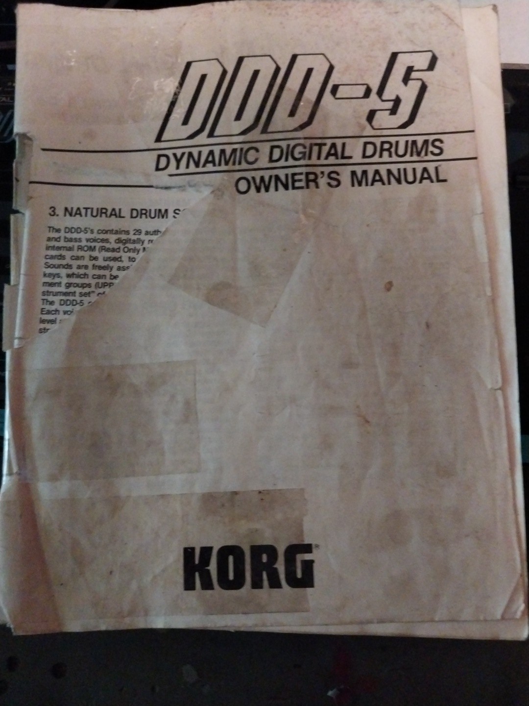 Korg DD5 dynamic digital drums With manual AC adapter both covers working Clean