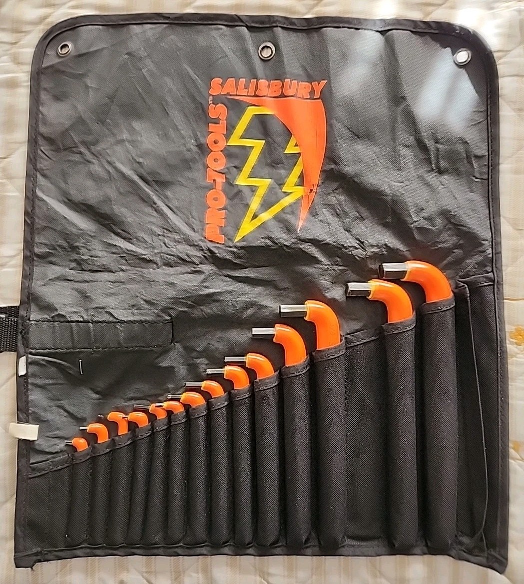 Salisbury Honeywell Set Of 14 Insulated "L" Long Arm Hex Wrenches  1/16 - 1/2