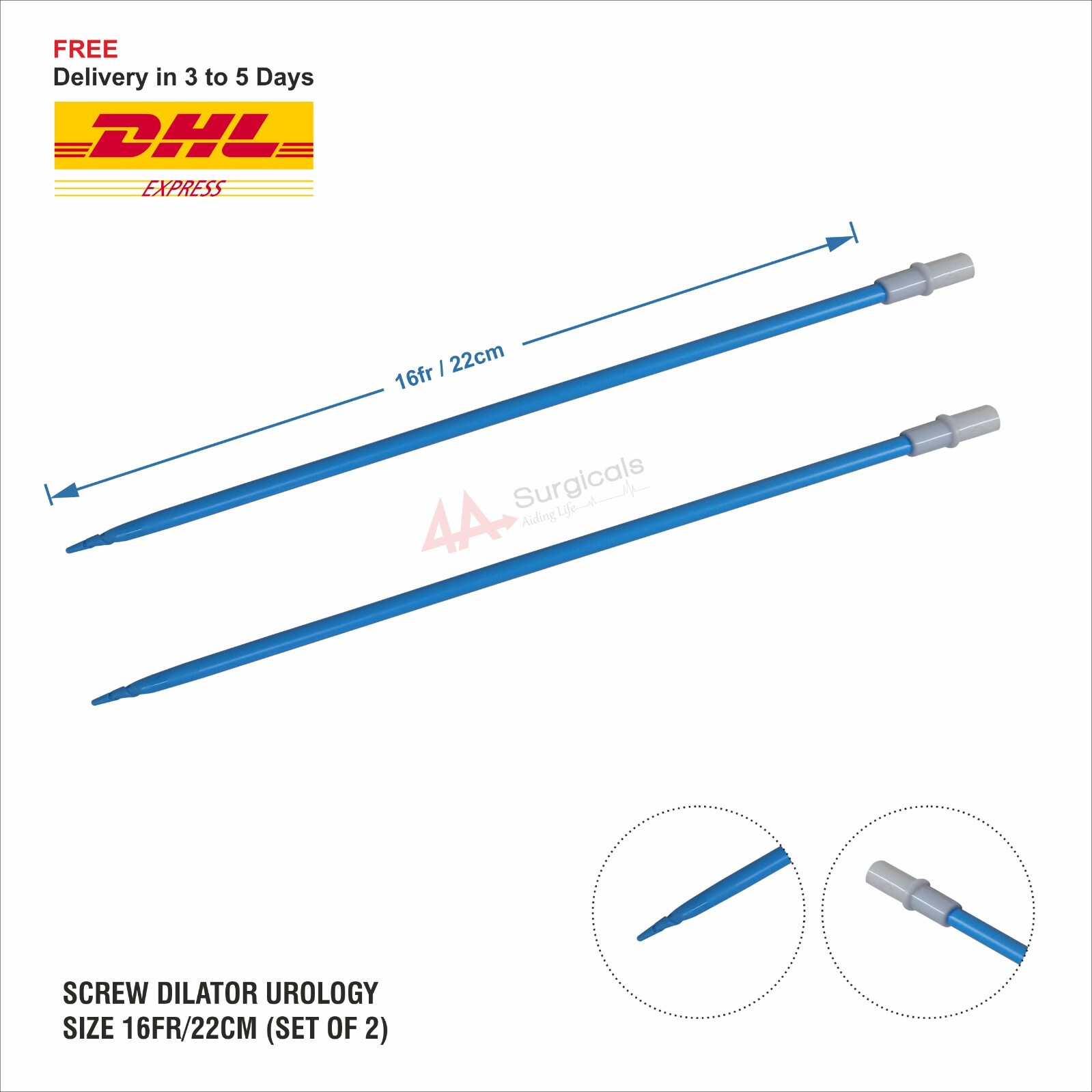 4A Screw Dilator Urology Size 16Fr/22cm (Set of 2)