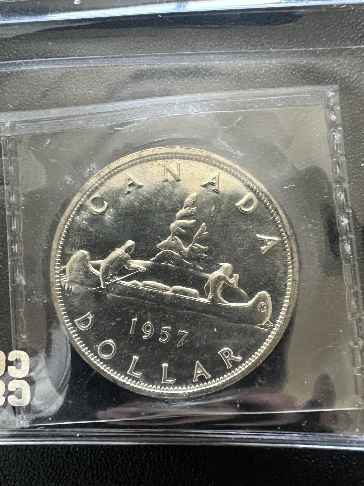 Canada George VI Silver Dollar 1957 - ICCS PL65
