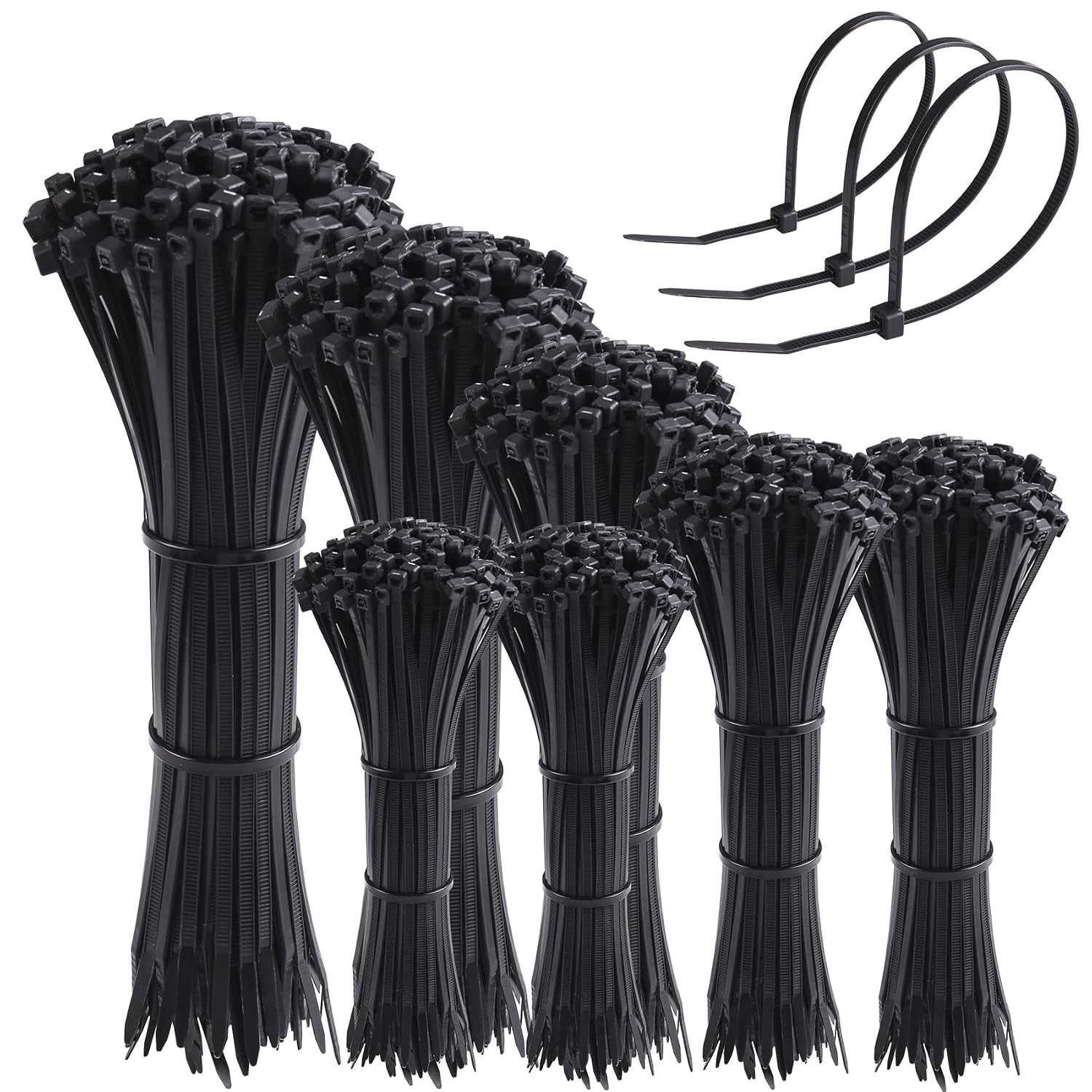 Heavy Duty Assorted Size Cable Ties 4 6 8 10 12 Inch Plastic Zipties Wire
