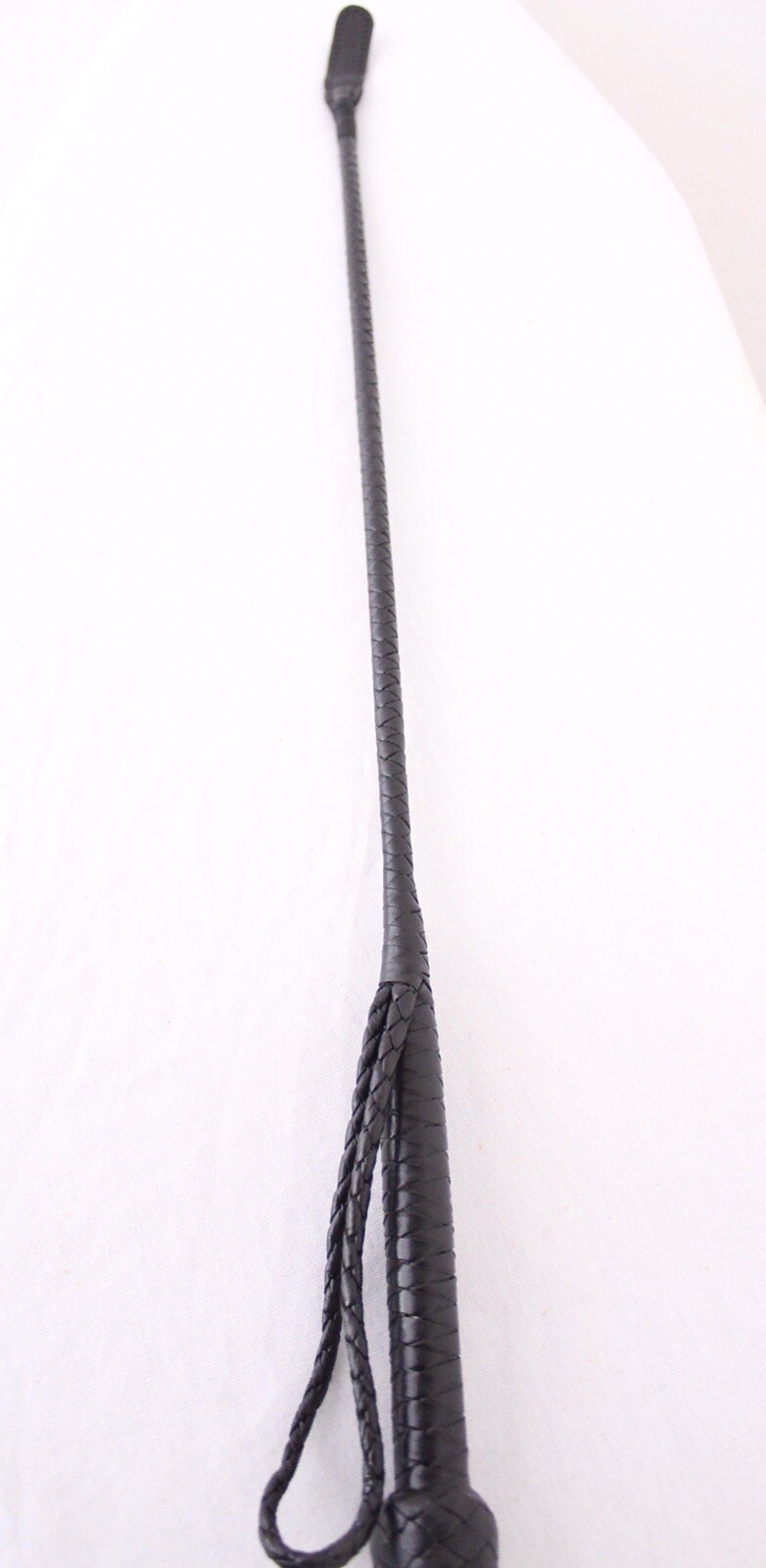 Riding Crop Horse Whip, Genuine Braided Leather Grip,Shaft & Leather Slapper