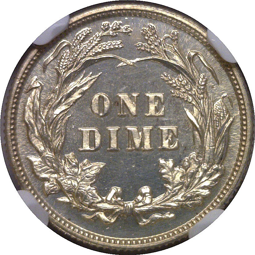 1892 Barber Dime NGC PF-64