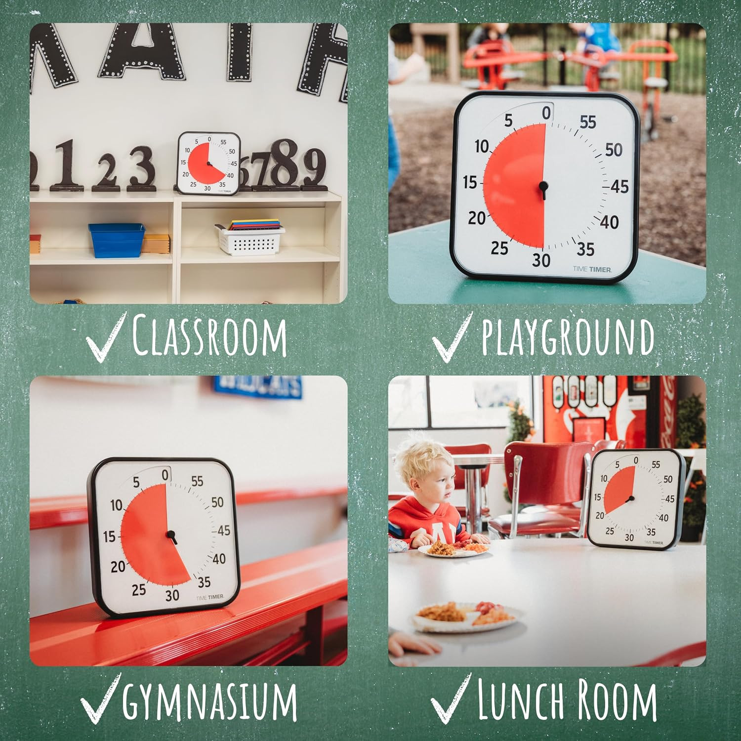 12 inch Visual Timer 60 Minute Kids Desk Countdown Clock with Dry Erase Activity