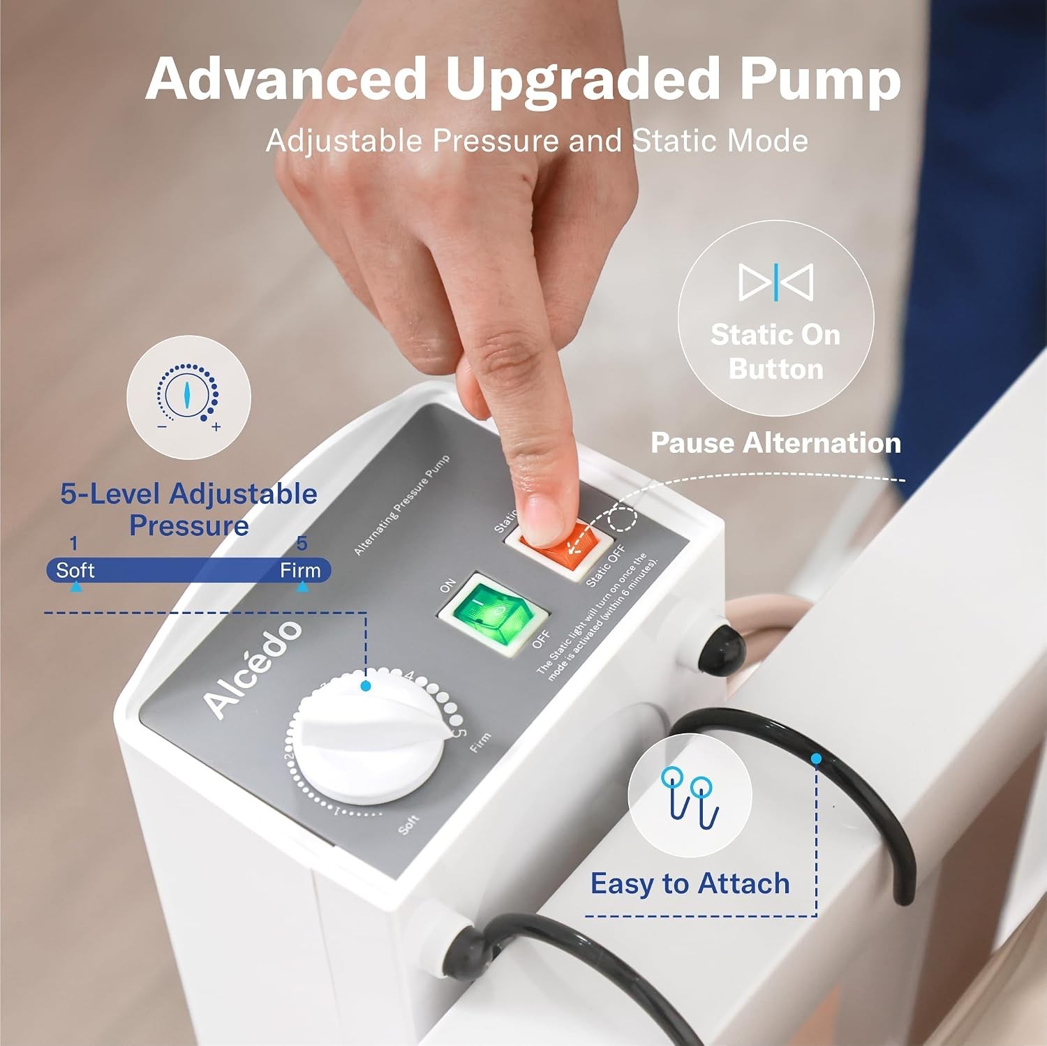 ALCEDO Static Mode Alternating Pressure Mattress System Sores & Ulcer Prevention