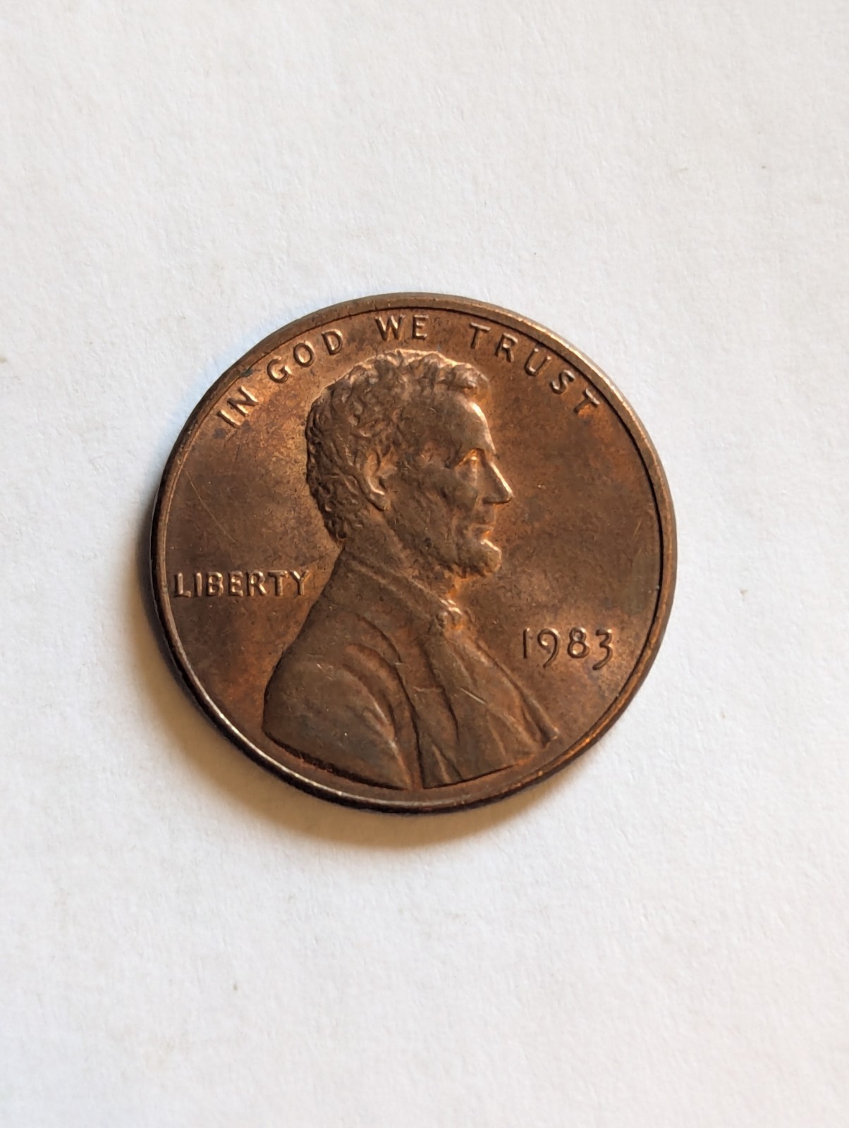 USA 1 Cent, 1983, Lincoln Memorial Penny, Double Die, "E Purblus Unum"