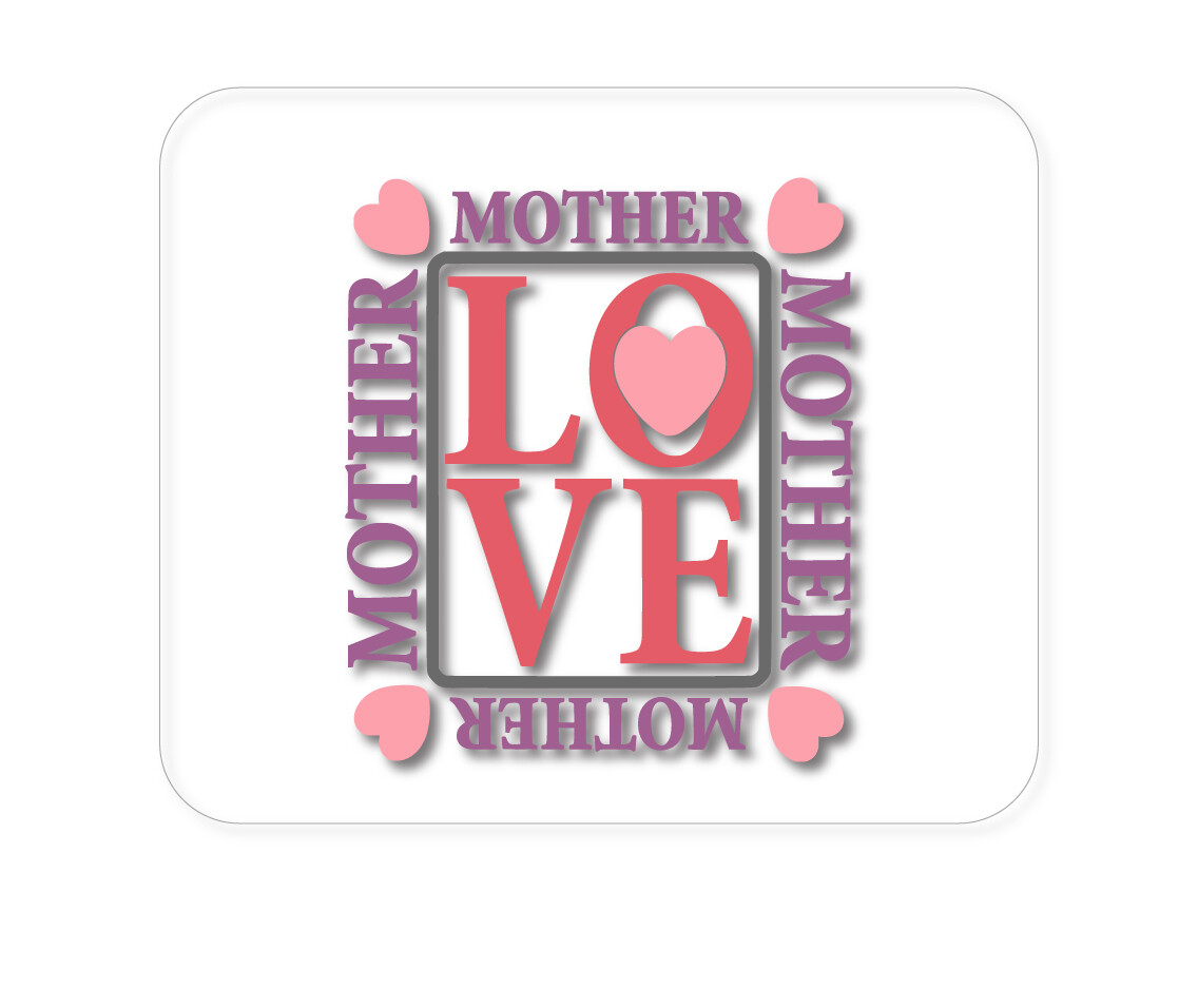 CUSTOM Mouse Pad 1/4 - Love Mother Hearts Pink Purple