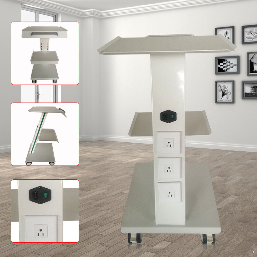 Three-Layer Mobile Dental Trolley Cart Built-in Socket Medical Trolley Equipment