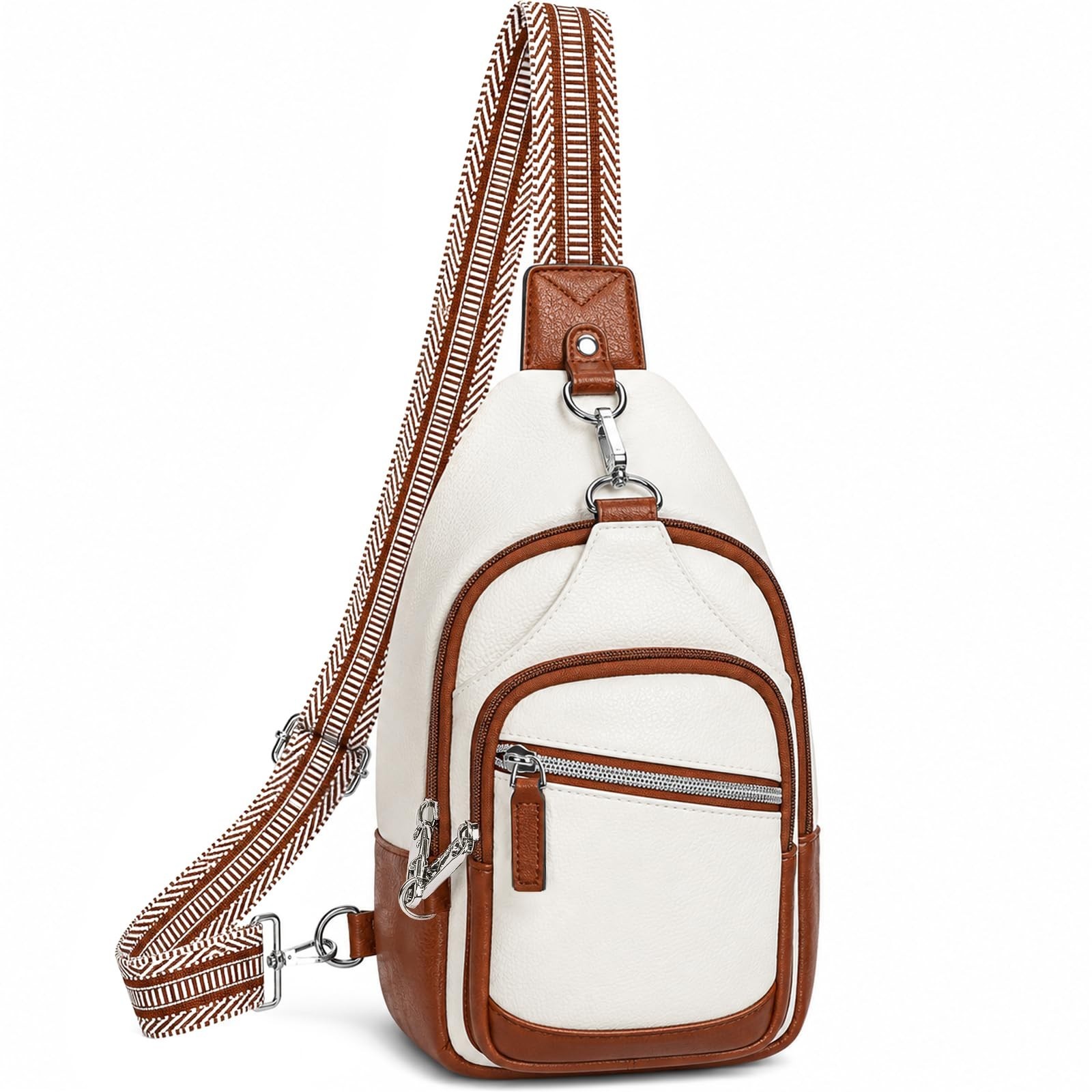 TOPEAST Sling Bag for Women, Anti-Theft Crossbody Bag with RFID Blocking Beige