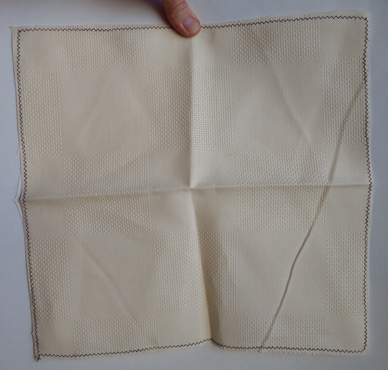 Aida Cloth Table Mat 13 inch square Ivory 22 count