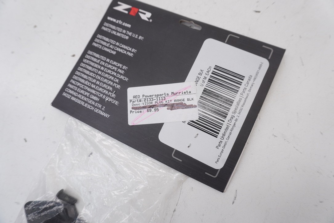 Z1R Range Helmet Visor Plug Kit Black 0133-1113 A1