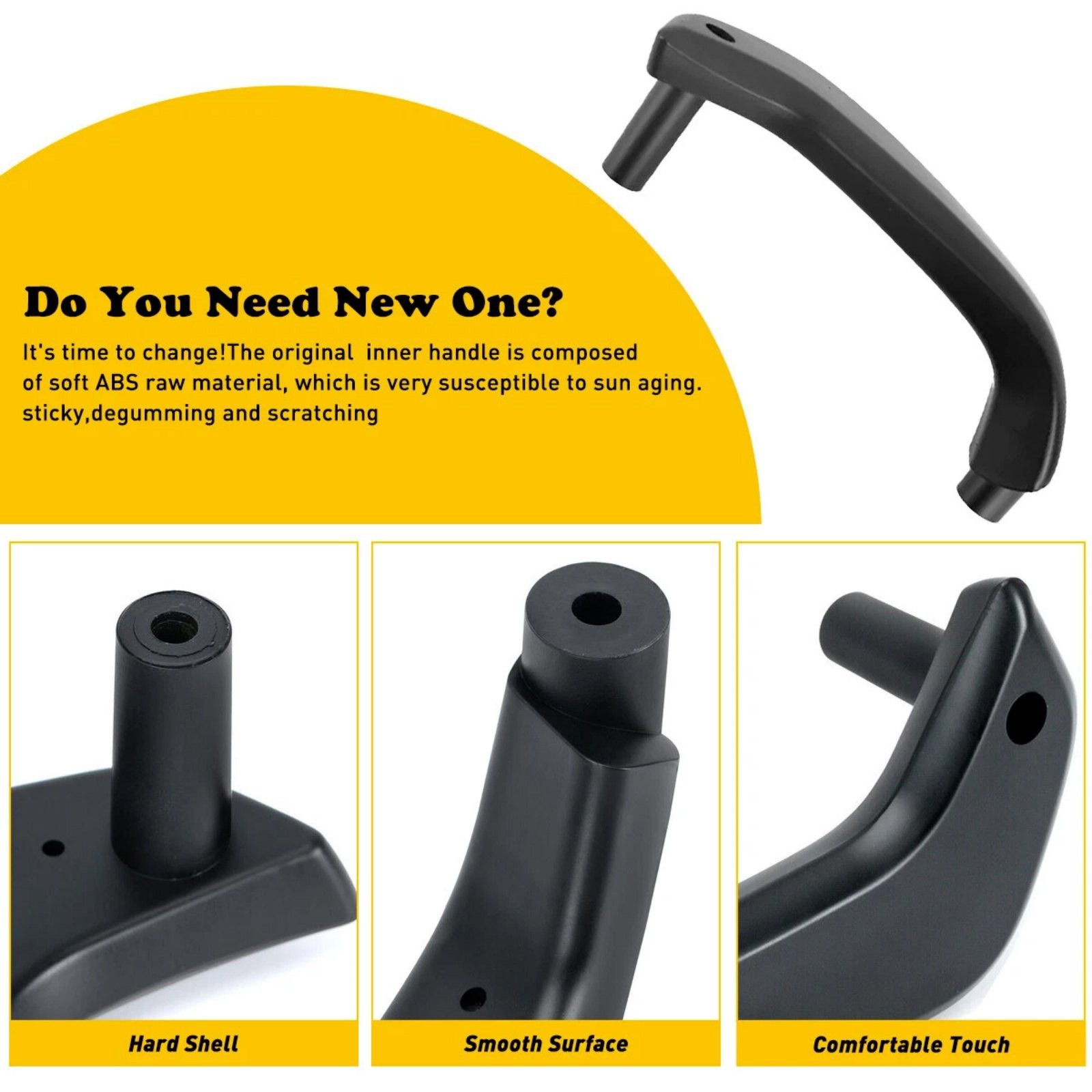 For Ford Fiesta Driver Side Interior Door Handle Assembly Replacement Part