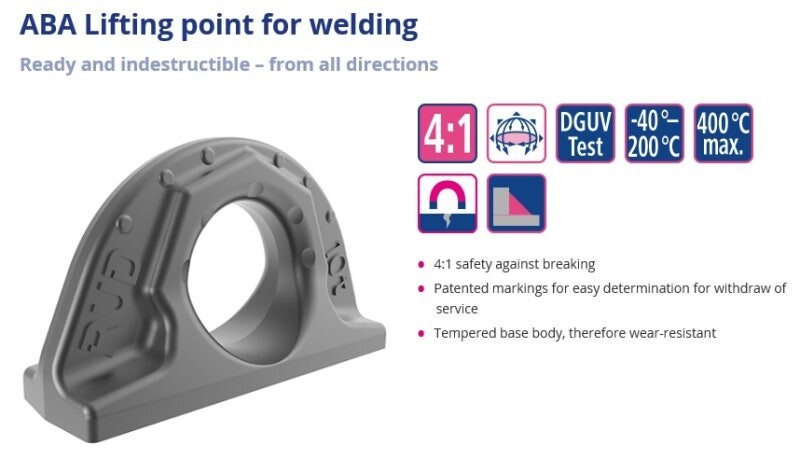 RUD ABA 5t - 4pcs lifting point for welding, loadable from any direction