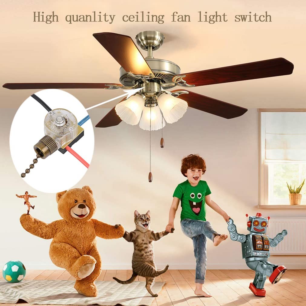 2 Pcs Bronze ZE-110 3 Wire Ceiling Fan Light Switch Replacement